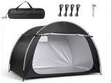 6.8x4.9FT Black Arc Bicycle Storage Shed, 210D PU Silver Coated Oxford, Black Fiberglass Frame, 56945196