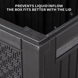 90gal Outdoor Garden Plastic Storage Deck Box Chest Tools Cushions Toys Lockable Seat 98858012