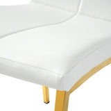 Modern PU seat dining chair Living room chair Upholstered chair, gold-plated metal legs design, W210P226024