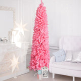 7.5 FT Hinged Christmas Tree, Artificial Pencil Christmas Tree, Unlit Artificial Christmas Pine Tree 28017987