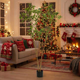 5.2FT Faux Citrus Tree Artificial Plant Natural Leaves & Small Flowers False Tree Perfect Home 32217231