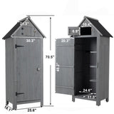 ZUN 30.3"L X 21.3"W X 70.5"H Outdoor Storage Cabinet Tool Shed Wooden Garden Shed Gray W142267668