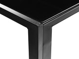 Simple Assembled Tempered Glass & Iron Dinner Table Black 00522385