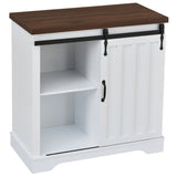 ZUN Bathroom Storage Cabinet, Freestanding Accent Cabinet, Sliding Barn Door, Thick Top, Adjustable WF287852AAK