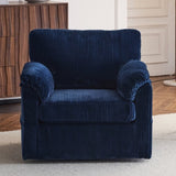 33 Inch Oversized Swivel Corduroy Lounge Chair - Plush Cushioned Armchair for Living Room, Bedroom, W1829P265013