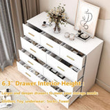 ZUN FCH 9 Drawer Double Dresser for Bedroom, Wide Storage Cabinet for Living Room Home Entryway,White 34963972