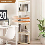 ZUN 360&deg; Rotating Bookshelf, Small Corner Bookcase with Small Footprint, 4 Tier Floor Standing Bookcase 02476887