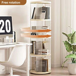 ZUN 360&deg; Rotating Bookshelf, Small Corner Bookcase with Small Footprint, 4 Tier Floor Standing 87367203