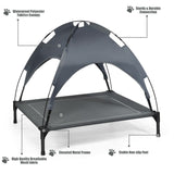 35.5" x 32" Dog Cot with UV Protection Canopy Shade 54012351