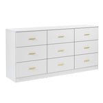 ZUN Modern White 9-Drawer Dresser for Bedroom - Ample Storage Wide Chest of Drawers, Sturdy & Safe W1785136033