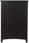 ZUN Contemporary Black Finish 1pc Chest of Drawers Plywood Pine Veneer Bedroom Furniture 5 drawers Tall HS00F4237-ID-AHD