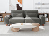 Dark Gray Chenille Deep Seat 2-Seater Sofa with Brushed Stainless Steel Cup Holders and 2 Decorative 87431634
