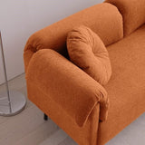 68.5" Modern Lamb Wool Sofa With Decorative Throw Pillows for Small Spaces W848P152953
