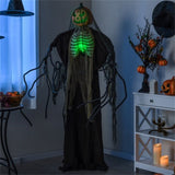 6ft Halloween Animatronic Ghost Pumpkin - Light-Up Design, Sound Touch Activated, Spooky Movements 37474877