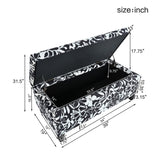 Luxury Storage Ottoman with Floral Patterned Fabric, Soft-Close Hinges, Multi-Functional Footrest & N767P257582W