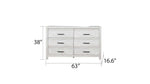 ZUN Modern Style 6-Drawer Dresser Made with Wood in Gray B009P152650