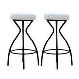 29'' Floral Print Counter Height Bar Stool with Footrest Set of 2 Upholstered Round Barstools for W1757P294425
