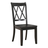 Casual Black Finish Side Chairs Set of 2 Pine Veneer Transitional Double-X Back Design Dining Room B01143551