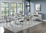 Traditional Dining Table Rectangle Table Silver Hue 1pc Dining Table Glass Insert Dining Room B011P322613