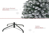 6' Tall Unlit Snow-Flocked Slim Artificial Christmas Tree with Realistic Branches and 492 Tips-Does 60727428
