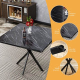 Square Table, Mid Century Modern Square Table for 4-6 Person, Coffee Table for Kitchen W578P242962