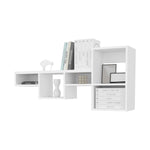 ZUN Globe Wall-Mounted Shelf Unit with 5 Shelves, White B128P237185