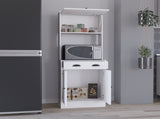 Apex Kitchen Pantry 66.3" H with Drawer, 2 Cabinets, and Microwave Stand, White B097P199736