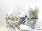 3-Pack Stackable Hand Woven Wicker Storage and Laundry Basket with Handles B046P144641