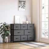 3-layer fabric drawer cabinet with 8 drawers in dark gray 71518239