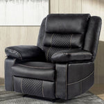 ZUN Breathable Leather Massage Recliner Chair, Manual Living Room Reclining Sofa W1692128249