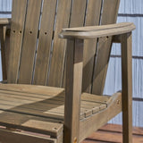 Outdoor Weather Resistant Acacia Wood Adirondack Dining Chairs , Grey Finish 64844.00GRY