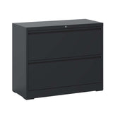 ZUN Lateral File Cabinet 2 Drawer, Black Filing Cabinet with Lock, Lockable File Cabinet for Home 56306792