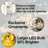 Exquisite Tree with LED Lights, 22in Small Tabletop Mini Gold Artificial Xmas Tree with 68728935