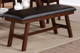 ZUN Dark Walnut Finish Wood Framed Back 1pc Dining Bench Only Breakfast Kitchen Cushion Dark Chocolate B011P192195