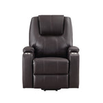 ZUN ACME Evander Recliner w/Power Lift, Brown Leather Aire LV02181