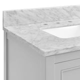 60 in Undermount Double Sinks Bathroom Storage Cabinet with Carrara Natural Marble Top W1059P170420
