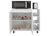 Hazen Microwave Stand with 1 Storage Cabinet, 5 Shelves and 2 Doors, White B097P474298