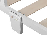 Wooden Baby Toddler Bed Children Bedroom Furniture with Safety Guardrails White 73507960