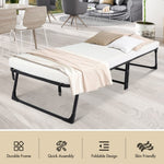 ZUN Rollaway Bed, 75" Folding Bed Sturdy Metal Frame Folding Guest Bed with Memory Foam Mattress for 20114574