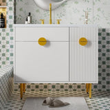 36" Bathroom Vanity with Resin Basin Sink, Modern Bathroom Sink Cabinet, Storage Cabinet with N710P265934K