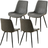 Dark Grey Set of 4 Leathaire Dining Chairs ,Mid-Century Modern Leathaire Chairs Kitchen Living Room W1164P225818