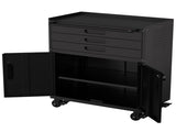 34.3" Rolling Metal Tool Cabinet - Heavy Duty Garage Storage with Lockable Doors & 3 Drawers, Mobile 62640081