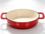 Cast iron 6QT cooking pot - Gradient red - Includes two silicone gloves - Enamel pot 23809115