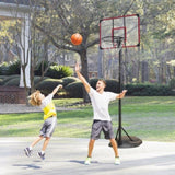 ZUN Portable Basketball Hoop Adjustable 7.5ft - 9.2ft with 32 Inch Backboard for Youth Adults Indoor 27851282