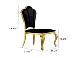 Dining Chairs Set of 2, Modern Black PU Leather Upholstered Chairs with Gold Stainless Steel Legs, W2723P426299