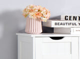 White Bathroom Storage Cabinet, Floor Cabinet with Adjustable Shelf and Drawers 31906358