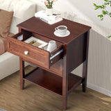 Wood Nightstand End Side Table with 2 Drawer for Living Room, Bedroom 71649672