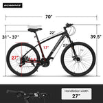 ZUN A2757 27 inch Mountain Bike 21 Speeds, Suspension Fork, Aluminum Frame Disc-Brake for Unisex W1856P162618