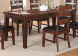Dining Table Rectangle Table w Leaf 1pc Table Only Rubber wood Antique Walnut Wood Finish B011P207136