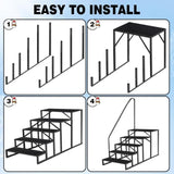 ZUN 5 Step Ladder with Handrail, Swimming Pool Ladder Above Ground, 660 lb Load Capacity RV Steps with 23239640